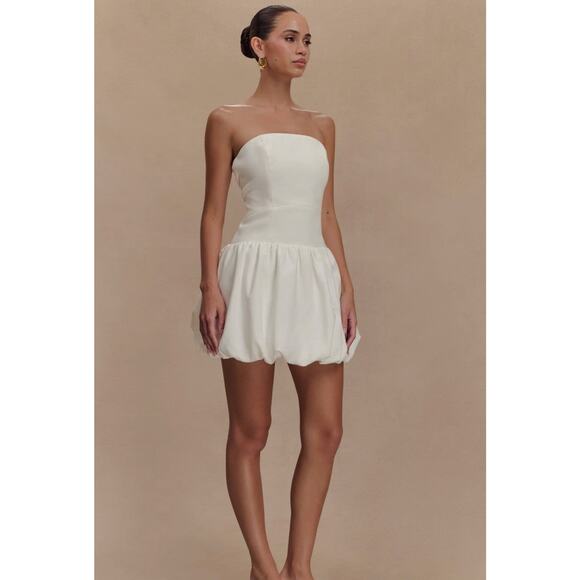 Meshki Clementina Strapless Bubble Mini Dress - M - Picture 2 of 6